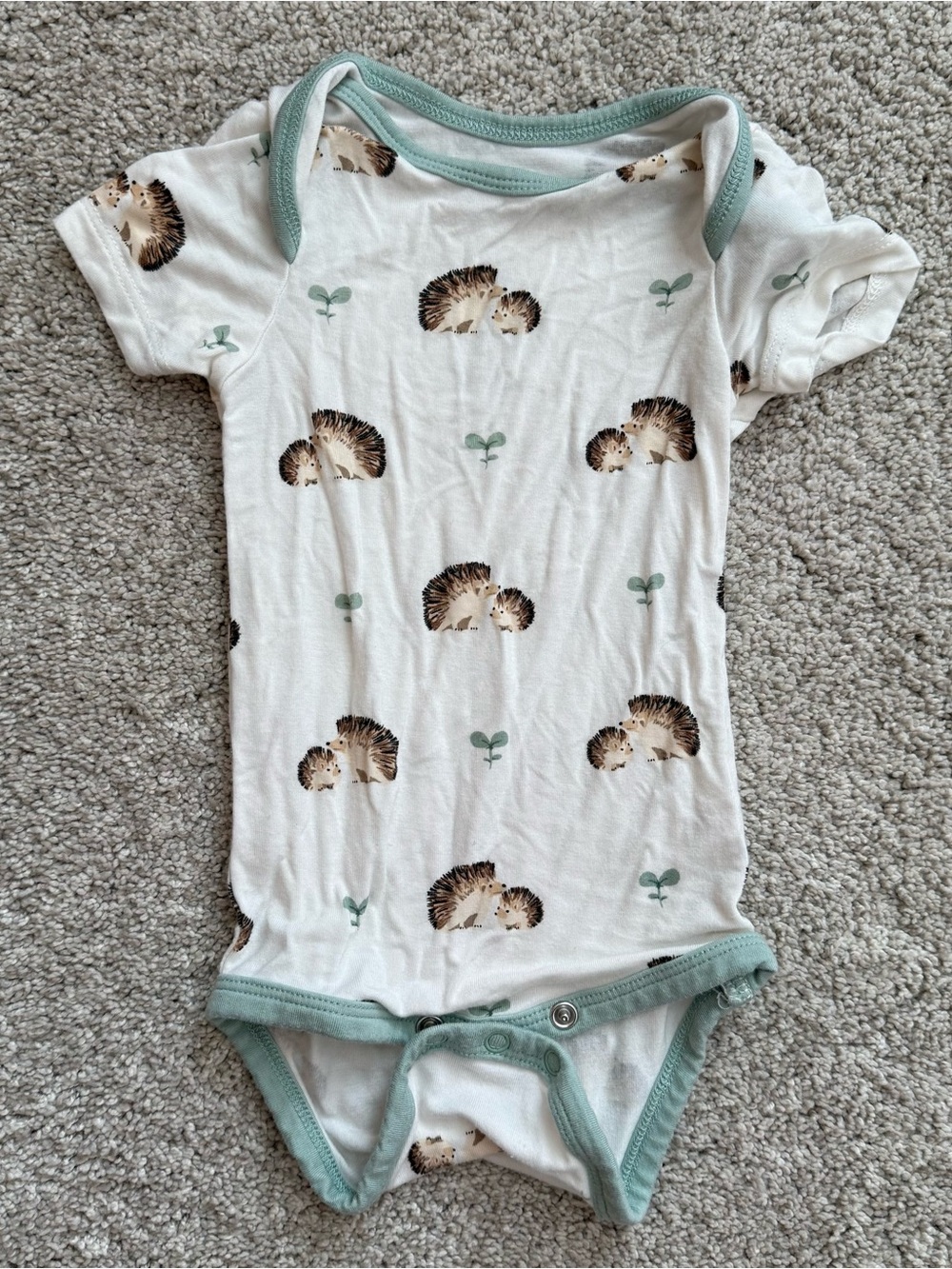 Kyte BABY White Onesie Hedgehog Bodysuit